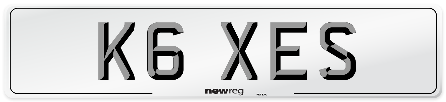 K6 XES Number Plate from New Reg